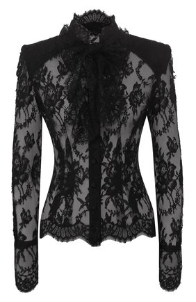 Женская хлопковая блузка DOLCE & GABBANA черного цвета по цене 127500 руб., арт. F5L51T/HLMQJ | Фото 1 Женская хлопковая блузка DOLCE & GABBANA черного цвета, арт. F5L51T/HLMQJ | Фото 1