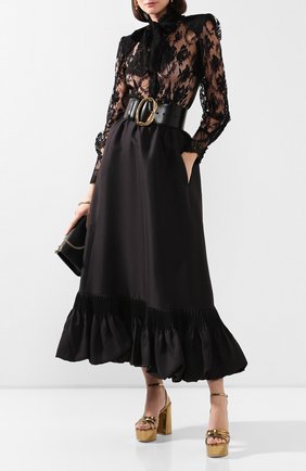 Женская хлопковая блузка DOLCE & GABBANA черного цвета по цене 127500 руб., арт. F5L51T/HLMQJ | Фото 2 Женская хлопковая блузка DOLCE & GABBANA черного цвета, арт. F5L51T/HLMQJ | Фото 2