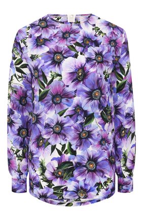 Женская шелковая блузка DOLCE & GABBANA фиолетового цвета по цене 65550 руб., арт. F71Q8T/IS1A1 | Фото 1 Женская шелковая блузка DOLCE & GABBANA фиолетового цвета, арт. F71Q8T/IS1A1 | Фото 1