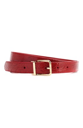 Женский ремень из кожи каймана DOLCE & GABBANA красного цвета по цене 66100 руб., арт. BE1351/A2V84/CYAC | Фото 1 Женский ремень из кожи каймана DOLCE & GABBANA красного цвета, арт. BE1351/A2V84/CYAC | Фото 1 (Материал: Кожа, Экзотическая кожа)