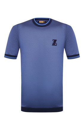 Мужской джемпер из смеси шелка и хлопка ZILLI синего цвета по цене 48950 руб., арт. MET-NT300-JELU1/MC02 | Фото 1 Мужской джемпер из смеси шелка и хлопка ZILLI синего цвета, арт. MET-NT300-JELU1/MC02 | Фото 1