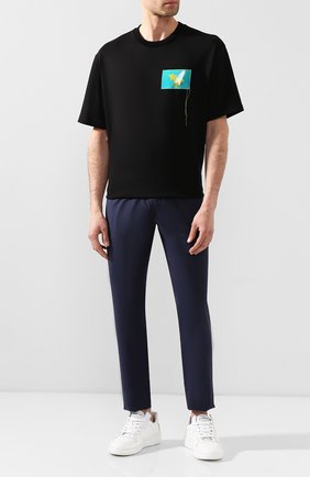 Мужской хлопковые брюки ACNE STUDIOS темно-синего цвета по цене 24600 руб., арт. BK0233/M | Фото 2 Мужской хлопковые брюки ACNE STUDIOS темно-синего цвета, арт. BK0233/M | Фото 2