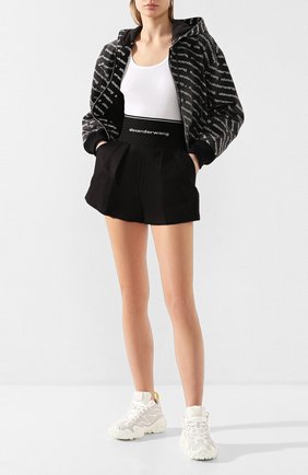 Женские хлопковые шорты ALEXANDER WANG черного цвета по цене 56800 руб., арт. 1WC1204224 | Фото 2 Женские хлопковые шорты ALEXANDER WANG черного цвета, арт. 1WC1204224 | Фото 2