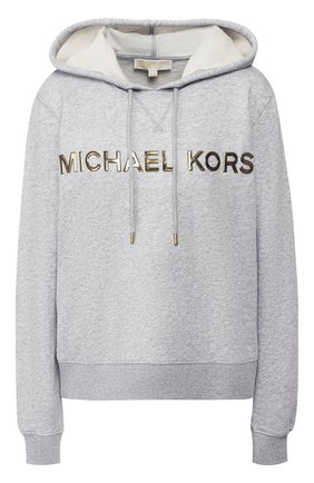 Женская хлопковое худи MICHAEL MICHAEL KORS серого цвета по цене 16700 руб., арт. MH95MD997F | Фото 1 Женская хлопковое худи MICHAEL MICHAEL KORS серого цвета, арт. MH95MD997F | Фото 1