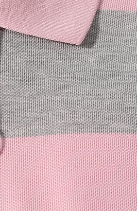 Женское хлопковое поло BURBERRY розового цвета, арт. 8029623 | Фото 5 (Рукава: Короткие; Длина (для топов): Стандартные; Кросс-КТ: Трикотаж; Материал внешний: Хлопок; Стили: Кэжуэл)