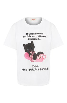 Женская хлопковая футболка PAUL&JOE белого цвета по цене 8970 руб., арт. 11CATPH0NE | Фото 1 Женская хлопковая футболка PAUL&JOE белого цвета, арт. 11CATPH0NE | Фото 1