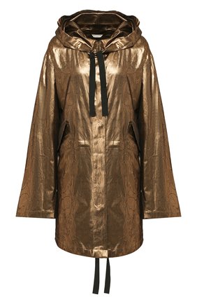 Женский шелковый плащ DRIES VAN NOTEN бронзового цвета по цене 115500 руб., арт. 201-10236-9366 | Фото 1 Женский шелковый плащ DRIES VAN NOTEN бронзового цвета, арт. 201-10236-9366 | Фото 1