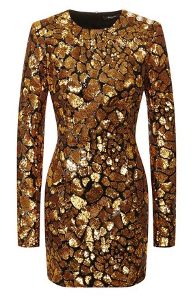 Женское платье с пайетками BALMAIN золотого цвета по цене 192500 руб., арт. TF16200/X351 | Фото 1 Женское платье с пайетками BALMAIN золотого цвета, арт. TF16200/X351 | Фото 1 (Материал внешний: Синтетический материал; Рукава: Длинные; Материал подклада: Синтетический материал; Длина Ж (юбки, платья, шорты): Мини; Случай: Вечерний; Стили: Гламурный)