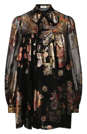 Женское шелковое платье SAINT LAURENT черного цвета по цене 219500 руб., арт. 622788/Y7A11 | Фото 1 Женское шелковое платье SAINT LAURENT черного цвета, арт. 622788/Y7A11 | Фото 1
