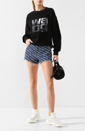 Женский хлопковый свитшот ALEXANDER WANG черного цвета по цене 37850 руб., арт. 1CC1201028 | Фото 2 Женский хлопковый свитшот ALEXANDER WANG черного цвета, арт. 1CC1201028 | Фото 2