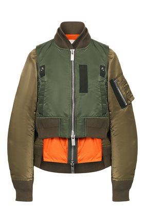 Женский бомбер SACAI хаки цвета по цене 89950 руб., арт. 20-04846 | Фото 1 Женский бомбер SACAI хаки цвета, арт. 20-04846 | Фото 1