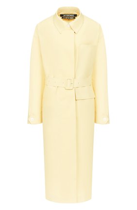 Женский хлопковый тренч JACQUEMUS желтого цвета по цене 84700 руб., арт. 201C001/16220 | Фото 1 Женский хлопковый тренч JACQUEMUS желтого цвета, арт. 201C001/16220 | Фото 1