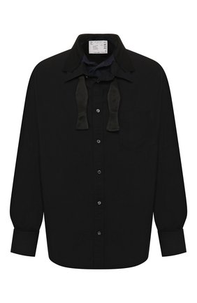 Мужская хлопковая рубашка SACAI черного цвета по цене 59950 руб., арт. 20-02241M | Фото 1 Мужская хлопковая рубашка SACAI черного цвета, арт. 20-02241M | Фото 1