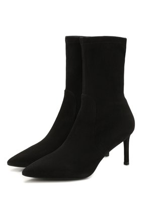 Женские замшевые ботильоны STUART WEITZMAN черного цвета по цене 51900 руб., арт. S5813 | Фото 1 Женские замшевые ботильоны STUART WEITZMAN черного цвета, арт. S5813 | Фото 1