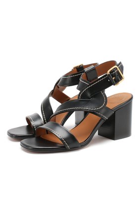 Женские кожаные босоножки candice CHLOÉ черного цвета по цене 44200 руб., арт. CHC20S27791 | Фото 1 Женские кожаные босоножки candice CHLOÉ черного цвета, арт. CHC20S27791 | Фото 1