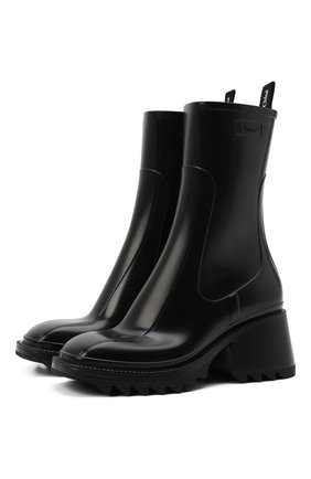 Женские резиновые ботинки betty CHLOÉ черного цвета по цене 34600 руб., арт. CHC19W239G8 | Фото 1 Женские резиновые ботинки betty CHLOÉ черного цвета, арт. CHC19W239G8 | Фото 1