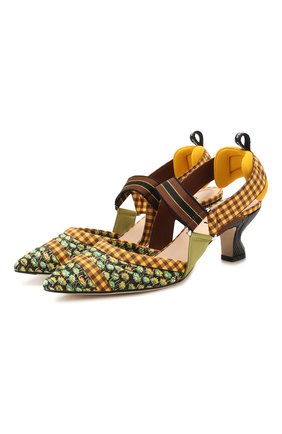 Женская текстильные туфли FENDI желтого цвета по цене 68000 руб., арт. 8J7075 AAXC | Фото 1 Женская текстильные туфли FENDI желтого цвета, арт. 8J7075 AAXC | Фото 1