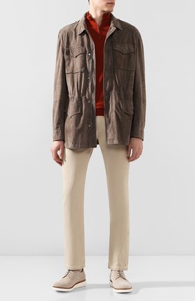 Мужские замшевые дерби GIORGIO ARMANI светло-серого цвета по цене 51100 руб., арт. X2C652/XAT13 | Фото 2 Мужские замшевые дерби GIORGIO ARMANI светло-серого цвета, арт. X2C652/XAT13 | Фото 2