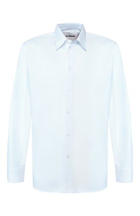 Мужская хлопковая рубашка JIL SANDER голубого цвета по цене 29550 руб., арт. JSMQ740426-MQ24430 | Фото 1 Мужская хлопковая рубашка JIL SANDER голубого цвета, арт. JSMQ740426-MQ24430 | Фото 1