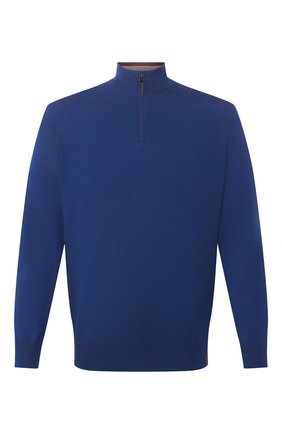 Мужской шерстяной джемпер LORO PIANA синего цвета по цене 126000 руб., арт. FAL0878 | Фото 1 Мужской шерстяной джемпер LORO PIANA синего цвета, арт. FAL0878 | Фото 1