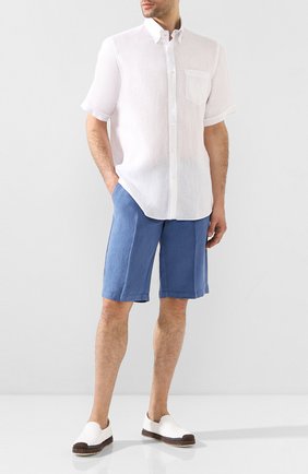 Мужские льняные шорты CORNELIANI синего цвета по цене 24300 руб., арт. 854EX6-0120184/00 | Фото 2 Мужские льняные шорты CORNELIANI синего цвета, арт. 854EX6-0120184/00 | Фото 2