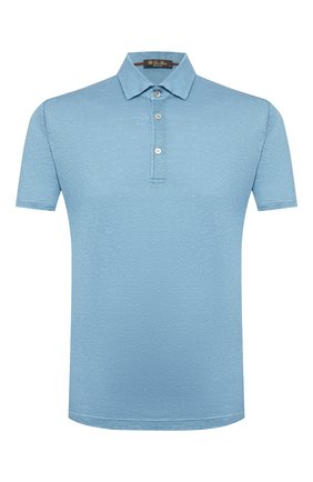 Мужское льняное поло LORO PIANA голубого цвета по цене 44950 руб., арт. FAI1314 | Фото 1 Мужское льняное поло LORO PIANA голубого цвета, арт. FAI1314 | Фото 1
