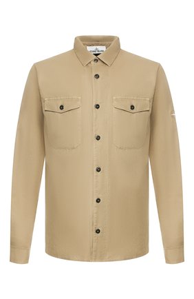 Мужская хлопковая рубашка STONE ISLAND бежевого цвета по цене 16100 руб., арт. 721512015 | Фото 1 Мужская хлопковая рубашка STONE ISLAND бежевого цвета, арт. 721512015 | Фото 1
