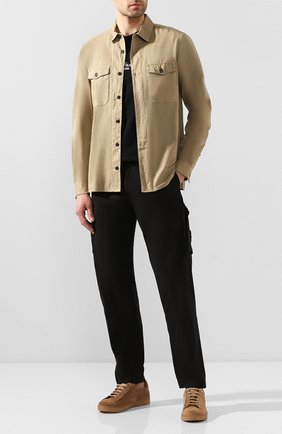 Мужская хлопковая рубашка STONE ISLAND бежевого цвета по цене 16100 руб., арт. 721512015 | Фото 2 Мужская хлопковая рубашка STONE ISLAND бежевого цвета, арт. 721512015 | Фото 2