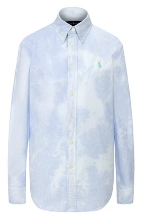 Женская хлопковая рубашка POLO RALPH LAUREN голубого цвета по цене 12950 руб., арт. 211792488 | Фото 1 Женская хлопковая рубашка POLO RALPH LAUREN голубого цвета, арт. 211792488 | Фото 1