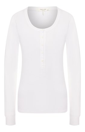 Женская хлопковый лонгслив RAG&BONE белого цвета по цене 13600 руб., арт. WCC20ST057JR57 | Фото 1 Женская хлопковый лонгслив RAG&BONE белого цвета, арт. WCC20ST057JR57 | Фото 1