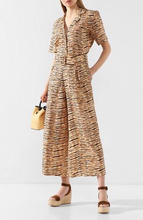 Женские льняные брюки FAITHFULL THE BRAND коричневого цвета по цене 29750 руб., арт. FF1481 | Фото 2 Женские льняные брюки FAITHFULL THE BRAND коричневого цвета, арт. FF1481 | Фото 2