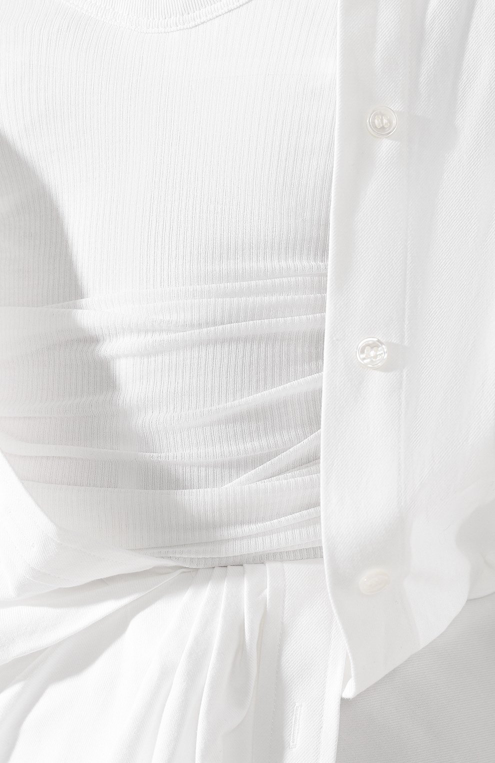 Женское хлопковое платье ALEXANDER WANG белого цвета, арт. 1WC1206242 | Фото 5 (Случай: Коктейльный; Рукава: Длинные; Длина Ж (юбки, платья, шорты): Мини; Материал внешний: Хлопок; Материал подклада: Хлопок; Женское Кросс-КТ: Платье-одежда)