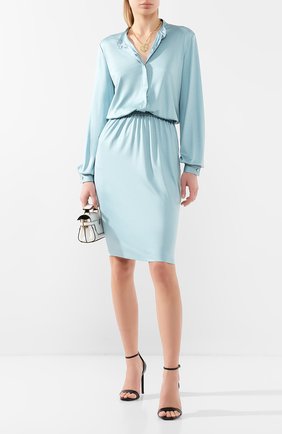 Женское платье из вискозы TOM FORD голубого цвета по цене 218000 руб., арт. ABJ450-FAX159 | Фото 2 Женское платье из вискозы TOM FORD голубого цвета, арт. ABJ450-FAX159 | Фото 2