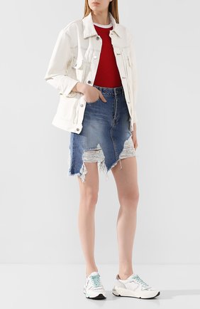 Женская хлопковая футболка RAG&BONE красного цвета по цене 12550 руб., арт. WCC20ST039CH39 | Фото 2 Женская хлопковая футболка RAG&BONE красного цвета, арт. WCC20ST039CH39 | Фото 2