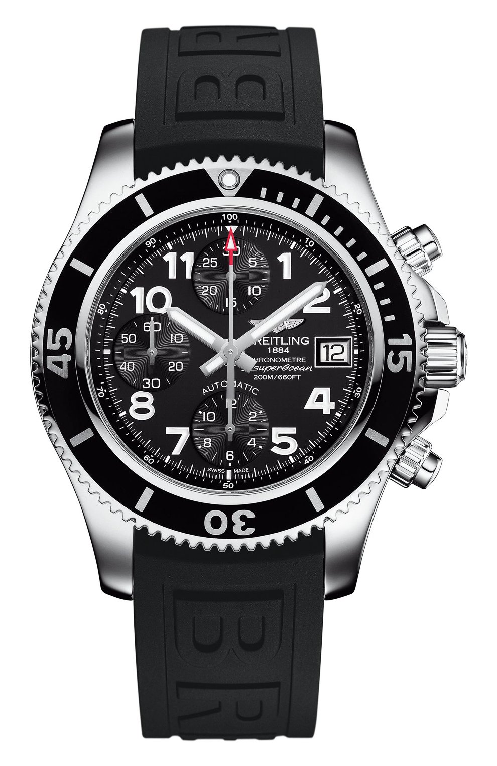Мужские часы superocean chronograph 42 BREITLING черного цвета, арт. A13311C9/BE93/151S | Фото 1