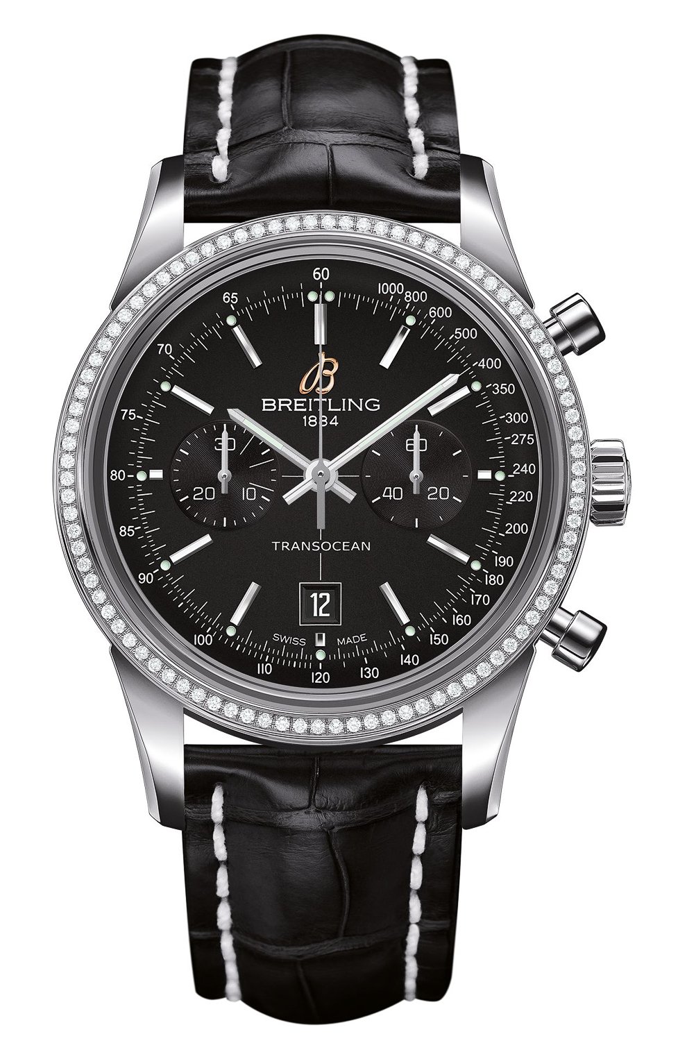 Женские часы transocean chronograph 38 BREITLING черного цвета, арт. A4131053/BC06/728P | Фото 1