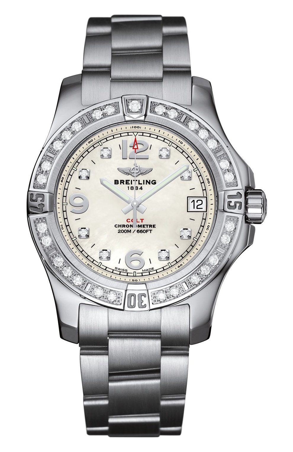 Женские часы colt 36 BREITLING перламутрового цвета, арт. A7438953/A771/178A | Фото 1