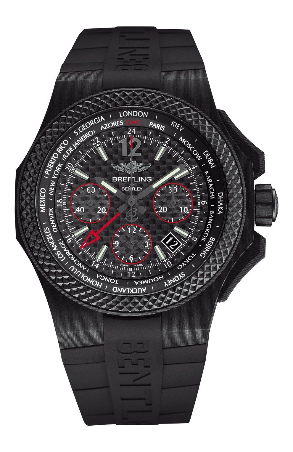 Мужские часы bentley b04 gmt BREITLING черного цвета, арт. NB0434E5/BE94/232S | Фото 1