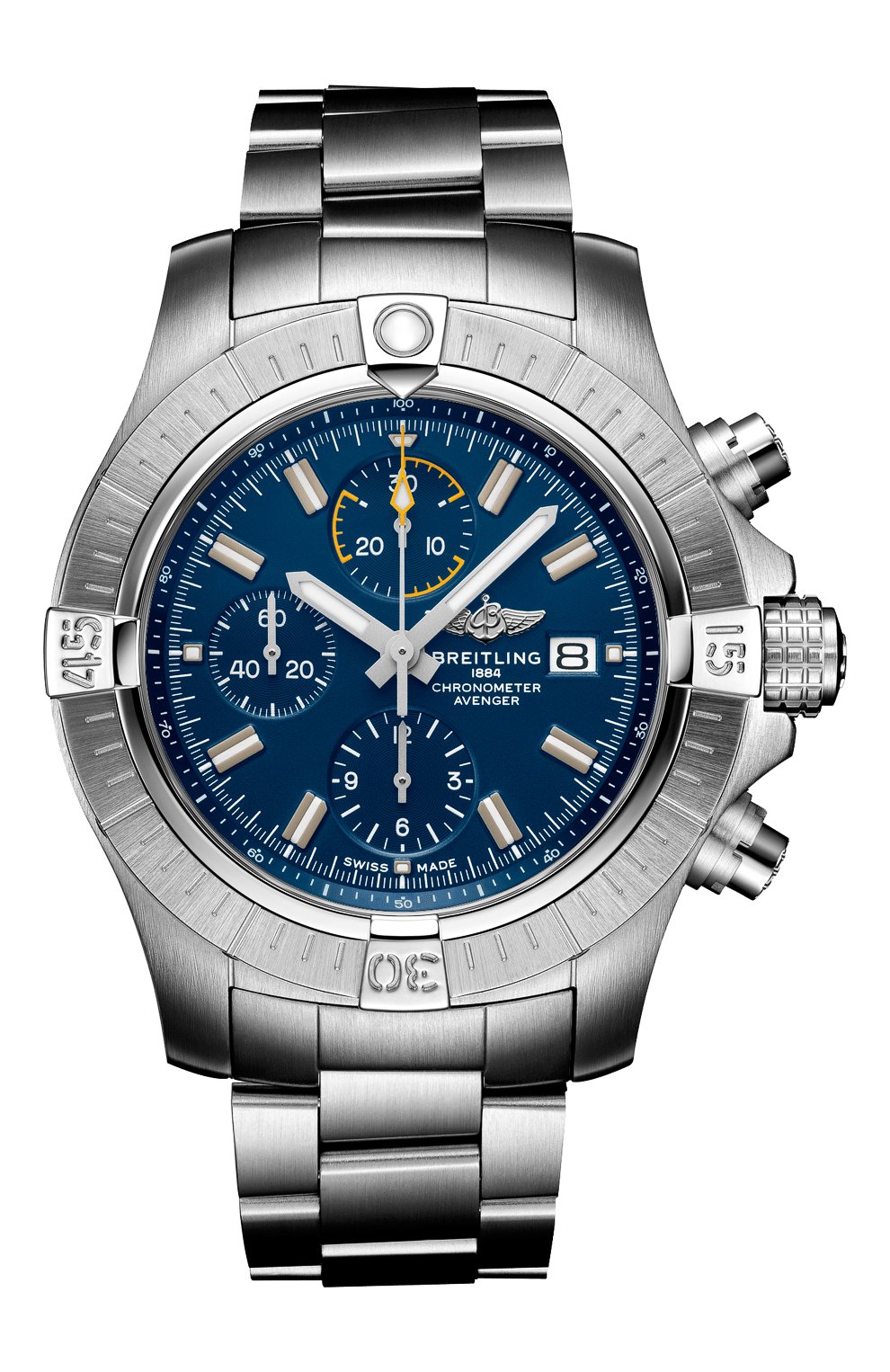Мужские часы avenger chronograph 45 BREITLING синего цвета, арт. A13317101C1A1 | Фото 1