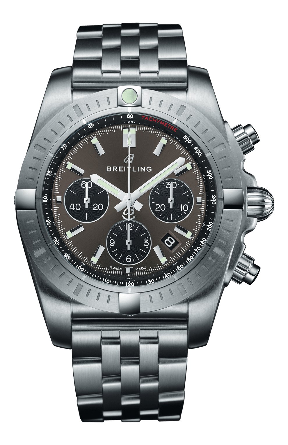Мужские часы chronomat b01 chronograph 44 BREITLING серого цвета, арт. AB0115101F1A1 | Фото 1
