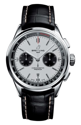 Мужские часы premier b01 chronograph BREITLING бесцветного цвета по цене 945300 руб., арт. AB0118221G1P2 | Фото 1 Мужские часы premier b01 chronograph BREITLING бесцветного цвета, арт. AB0118221G1P2 | Фото 1 (Механизм: Автомат; Материал корпуса: Сталь; Цвет циферблата: Серебристый)