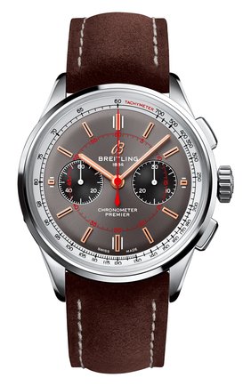 Мужские часы premier b01 chronograph 42 wheels and waves BREITLING темно-серого цвета по цене 672000 руб., арт. AB0118A31B1X2 | Фото 1 Мужские часы premier b01 chronograph 42 wheels and waves BREITLING темно-серого цвета, арт. AB0118A31B1X2 | Фото 1