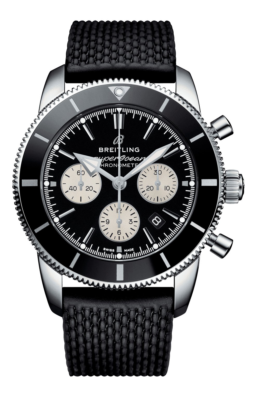 Мужские часы superocean heritage ii b01 chronograph BREITLING бесцветного цвета, арт. AB0162121B1S1 | Фото 1 (Механизм: Автомат; Материал корпуса: Сталь; Цвет циферблата: Чёрный)