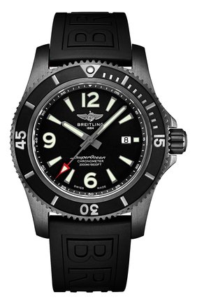 Мужские часы superocean automatic 46 blacksteel BREITLING бесцветного цвета, арт. M17368B71B1S1 | Фото 1 (Материал корпуса: Сталь; Цвет циферблата: Чёрный; Механизм: Автомат)