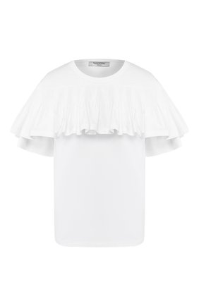 Женская хлопковая футболка VALENTINO белого цвета по цене 52350 руб., арт. TB0MG06J5G4 | Фото 1 Женская хлопковая футболка VALENTINO белого цвета, арт. TB0MG06J5G4 | Фото 1