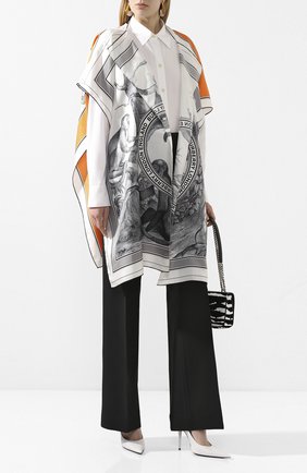 Женская шелковая накидка silk square BURBERRY черно-белого цвета по цене 69200 руб., арт. 8029428 | Фото 2 Женская шелковая накидка silk square BURBERRY черно-белого цвета, арт. 8029428 | Фото 2