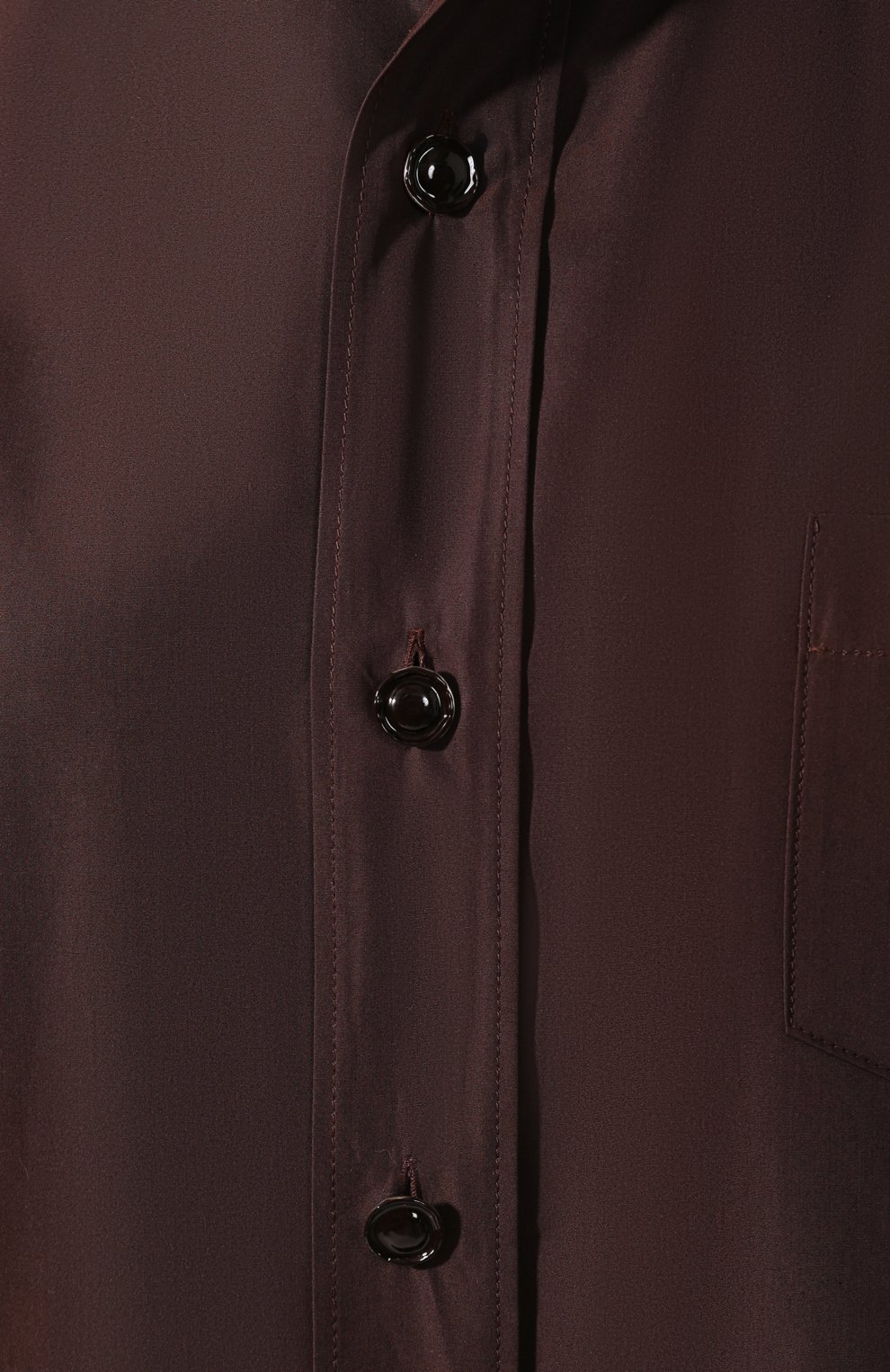 Женская хлопковая рубашка MARNI коричневого цвета, арт. CAMA0312A0/TCY65 | Фото 5 (Рукава: Длинные; Принт: Без принта; Женское Кросс-КТ: Рубашка-одежда; Длина (для топов): Удлиненные; Материал внешний: Хлопок)