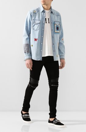 Мужская джинсовая рубашка AMIRI голубого цвета по цене 86050 руб., арт. Y0M06377DE | Фото 2 Мужская джинсовая рубашка AMIRI голубого цвета, арт. Y0M06377DE | Фото 2
