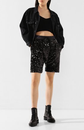 Женские шорты с пайетками R13 черного цвета по цене 26850 руб., арт. R13W3878-41 | Фото 2 Женские шорты с пайетками R13 черного цвета, арт. R13W3878-41 | Фото 2