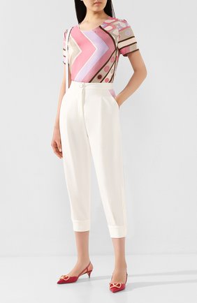Женские брюки EMILIO PUCCI белого цвета по цене 67300 руб., арт. 0HRT20/0H679 | Фото 2 Женские брюки EMILIO PUCCI белого цвета, арт. 0HRT20/0H679 | Фото 2